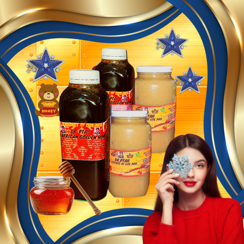 DR. PTAH Golden Sea Moss & African Golden Honey 32oz with Bonus free Recipe