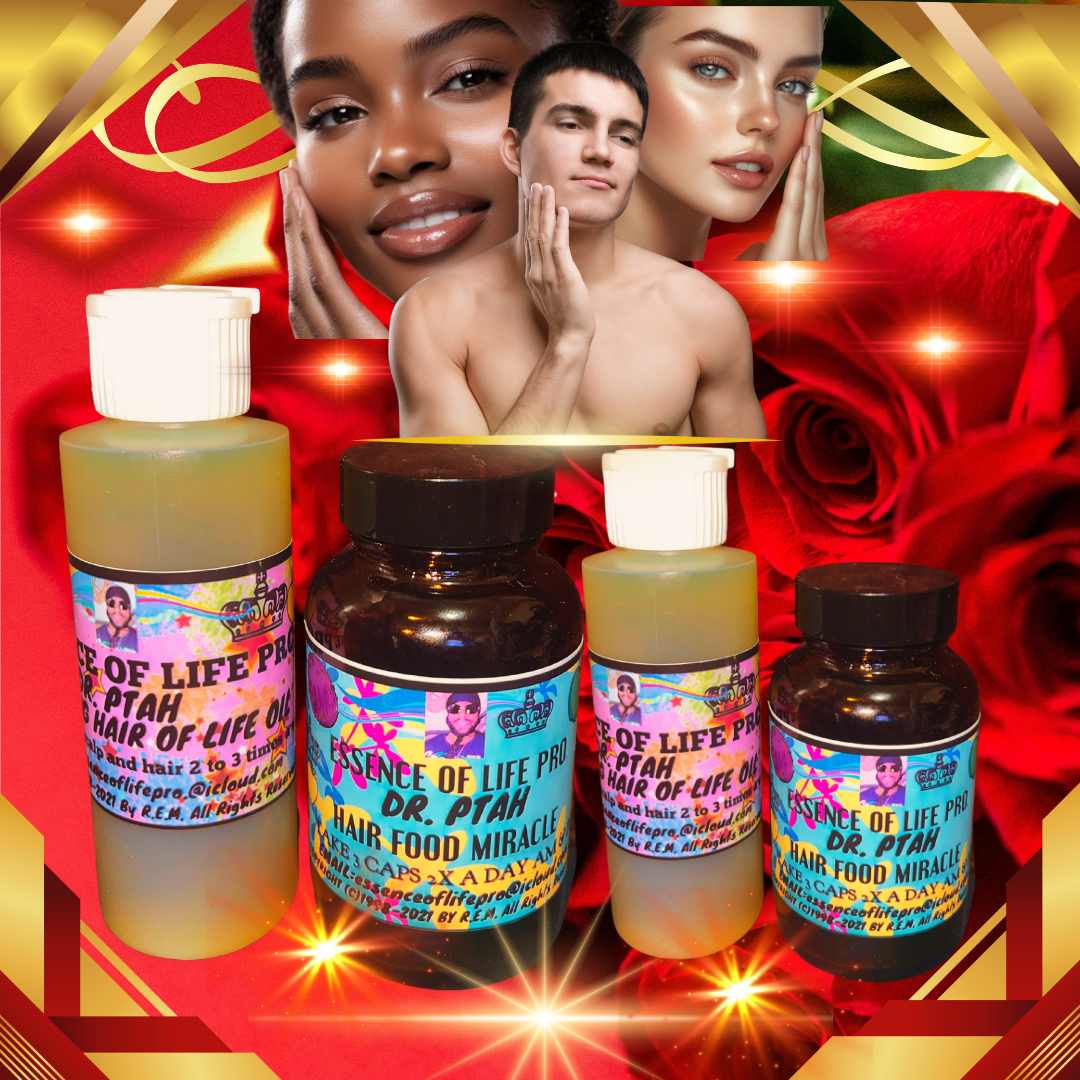 DR. PTAH HAIR GLOW OIL & HAIR FOOD MIRACLE CAPS 8oz